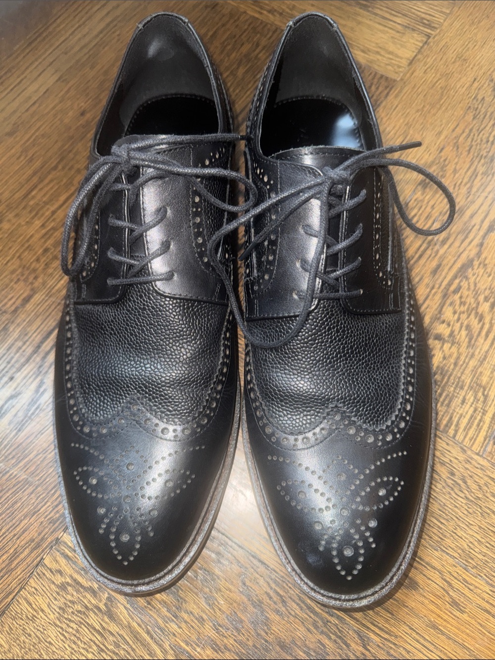 Black Men's Wingtip Oxford Dress Sneakers